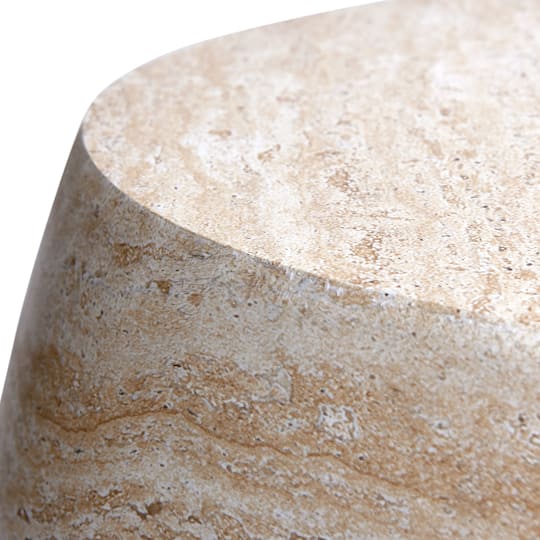 Empire Art Direct 25" Oval Travertine Stone Finish MGO Side Accent Table